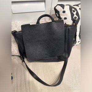 faux leather business tote crossbody